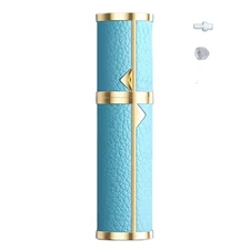 Perfume Travel Refillable Bottle Cologne Portable Atomizer Genuine Leather Fr...