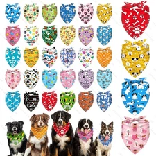 30 Pack Dog Bandana Cute Pattern Dog Collar Pet Triangle Scarf Bib Triangle S...