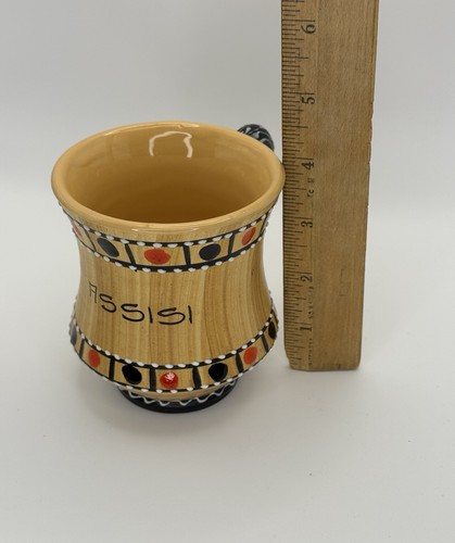 Vintage Mojalica Daruta Italian Mug Marked ASSISI Red Black And Tan - Picture 7 of 9