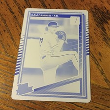 2025 Donruss Cam Caminiti Rated Prospect Printing Plate 1/1 # 195 Atlanta Braves
