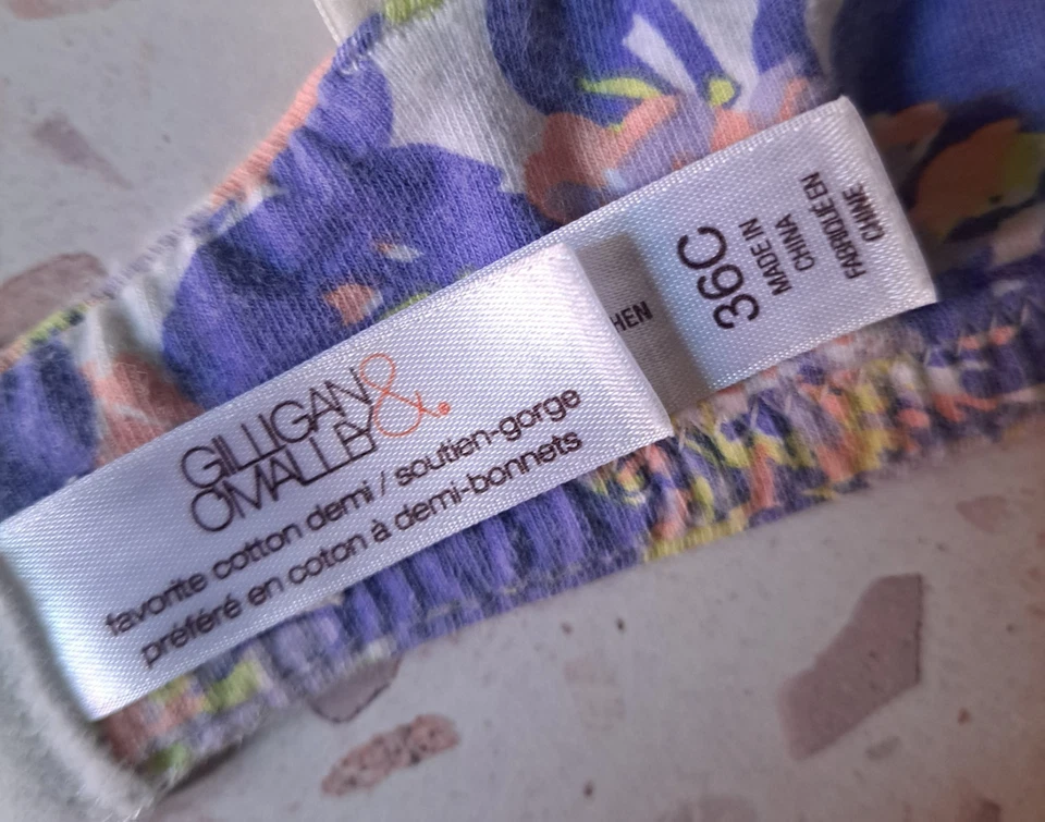 Gilligan & O'Malley Favorite 棉半文胸 36C 紫色黄色桃花 2013 — 第 3/4 张图片