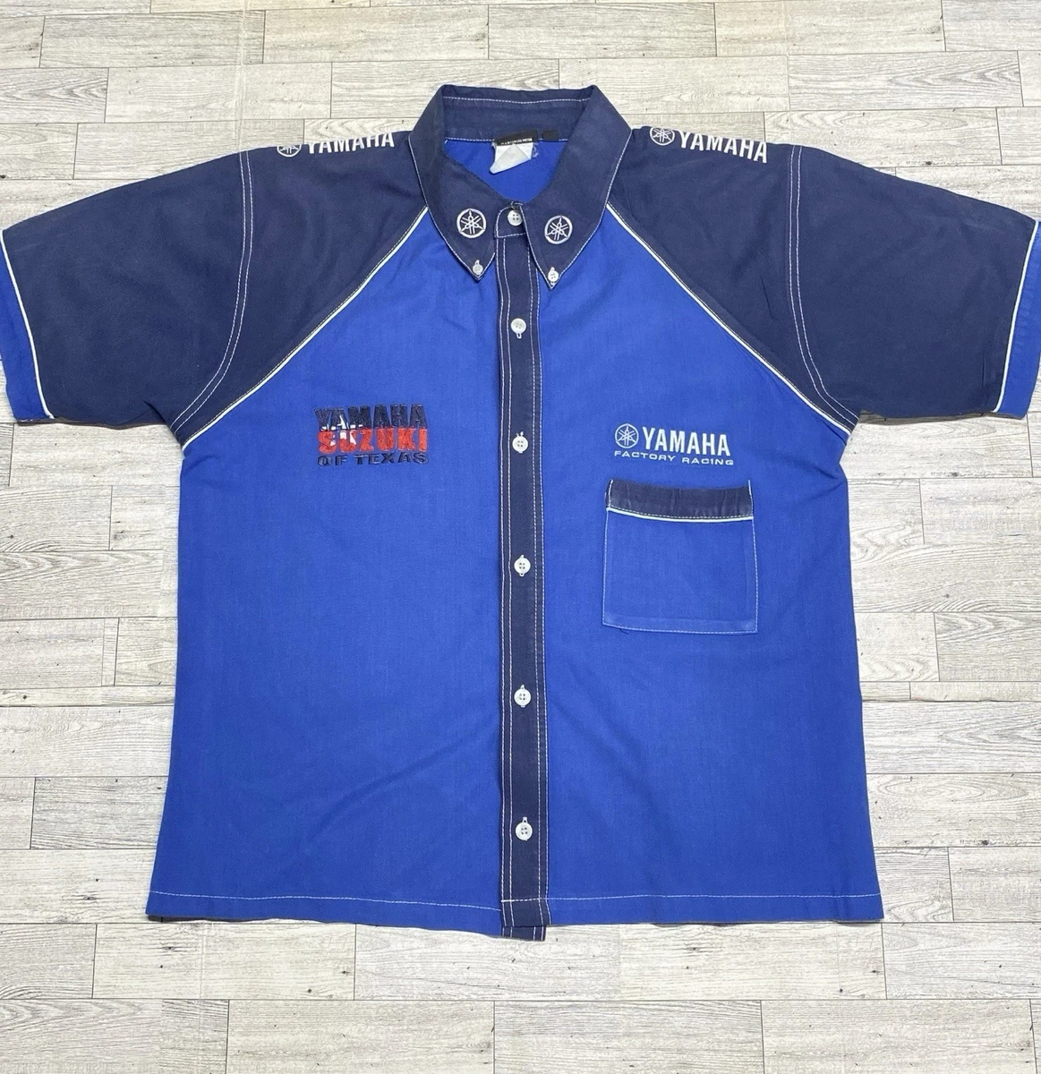 YAMAHA FACTORY RACING ピットクルーシャツ L Yamaha Size L Blue Shirts for Men for sale | eBay