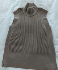 VARLEY Taupe Lois Ribbed Tank Sweater Vest Sz Small Women READ