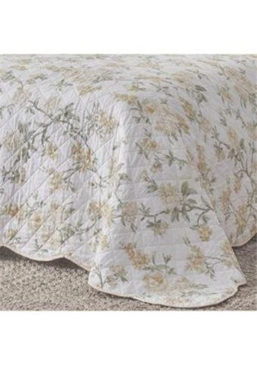 NOSTALGIA HOME Juliette Floral Festoneado FULL COLCHA CONJUNTO FUNDAS MEZCLA ALGODÓN Foto 4 de 4