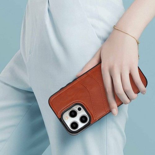 Leather Wallet Case for iPhone 16 Pro Max | Card Slots | Premium Protection - Photo 9 sur 15