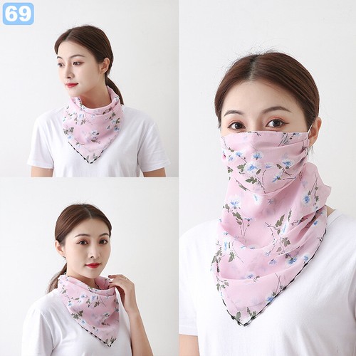 FACE MASK SCARF BANDANA BREATHABLE WASHABLE CHIFFON NECK GAITER BALACLAVA SNOOD  - Picture 268 of 298