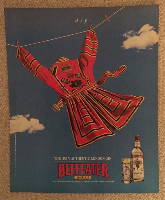 1994 Gorgeous Postery Beefeater Gin Print Ad "Dry ...
