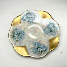 Small Vintage Tea Plate Saucer Hand Painted Gold Colored Trim