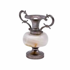 Vaso Portacandele Vintage In Onice E Marmo | 7,5 Cm