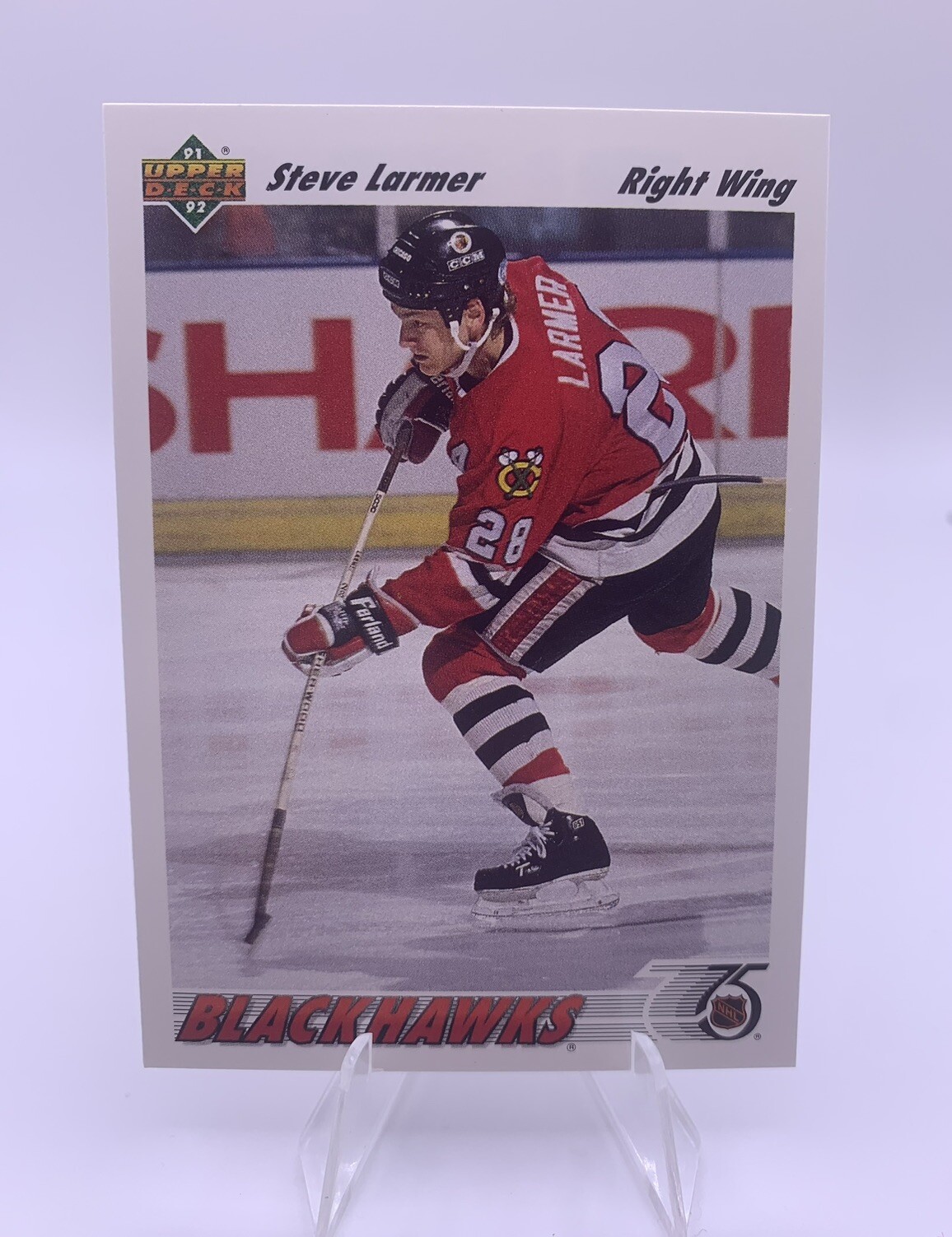 1991 Upper Deck #257a Steve Larmer Chicago Blackhawks