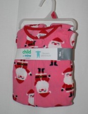 Child of Mine Pink with Santa Fleece PJ Size 18m 30-32" 25 - 28lbs NWT