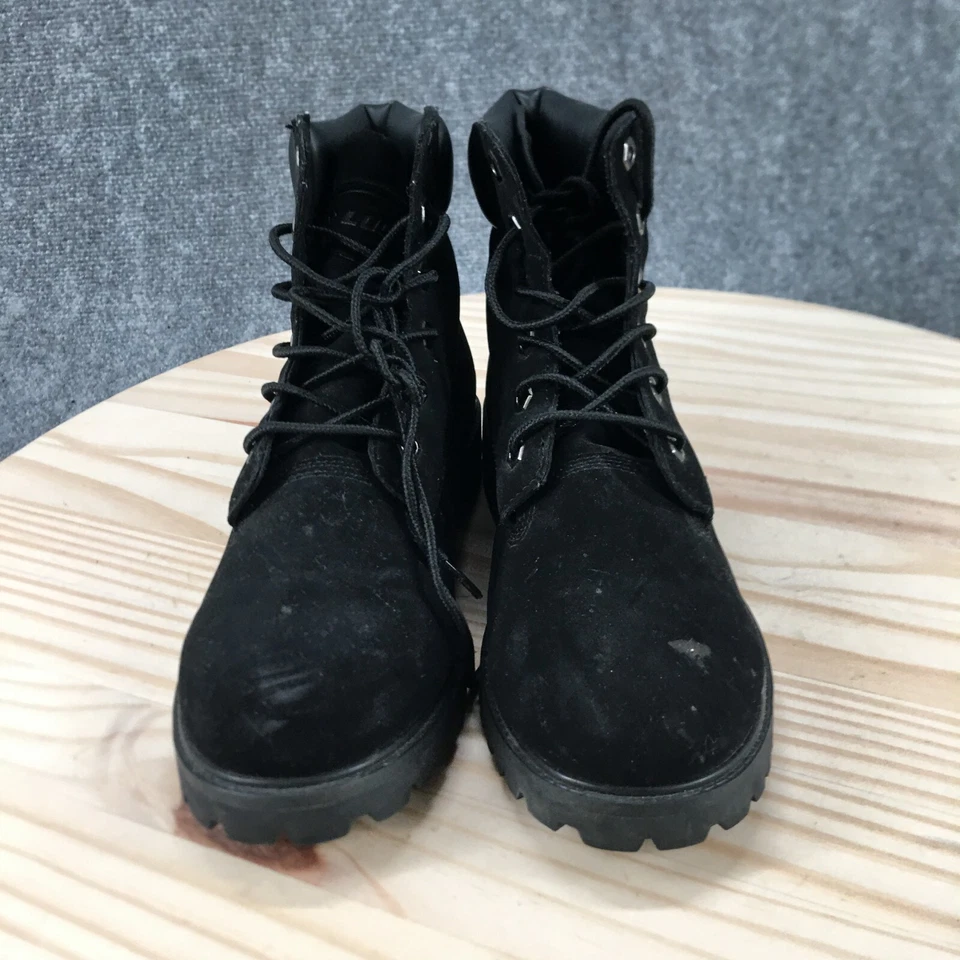 Lugz Boots Womens 8.5 M Convoy Work Black Suede Ankle Top Round Toe Lace Up - Image 4 of 4