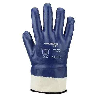 3440 Asatex Nitril Arbeitshandschuh vollbeschichtet Stulpe 12-144 Paar Gr 8-11