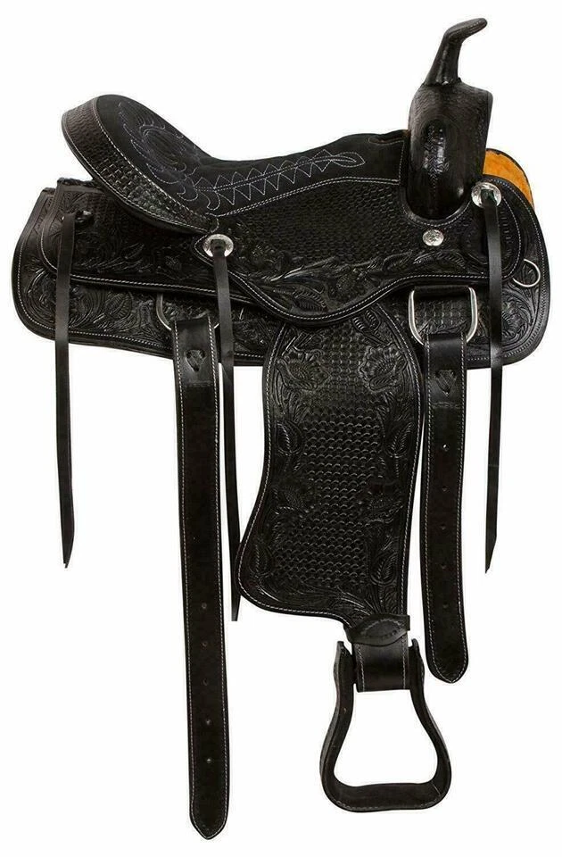 Selle Western Endurance En Cuir Pour Adulte - ASHMIRA SADDLERY - Taille 14 à 18 Pouces - Idée Cadeau Cavalier
