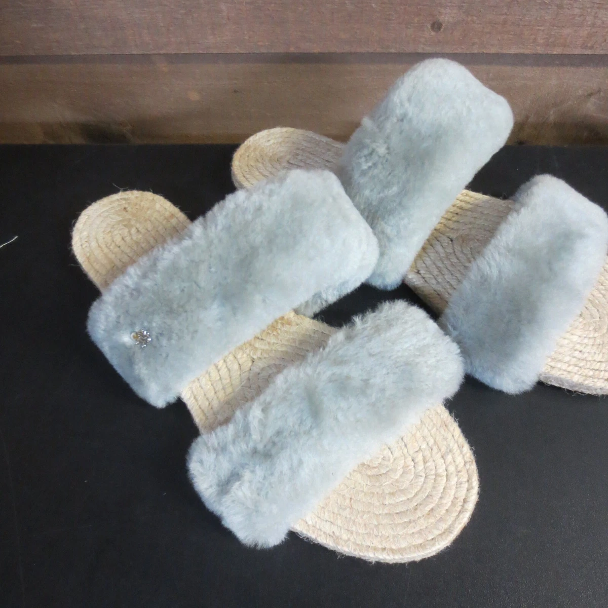 SENREVE SHEARLING SANDAL SMOKE LADIES SIZE MEDIUM eBay