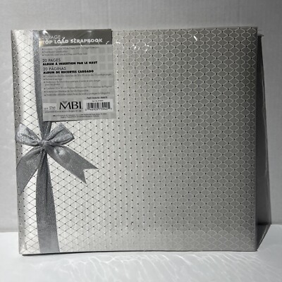 MBI Scrapbook 12x12 album-20 top load page New Silver Strands Bow Wedding Party