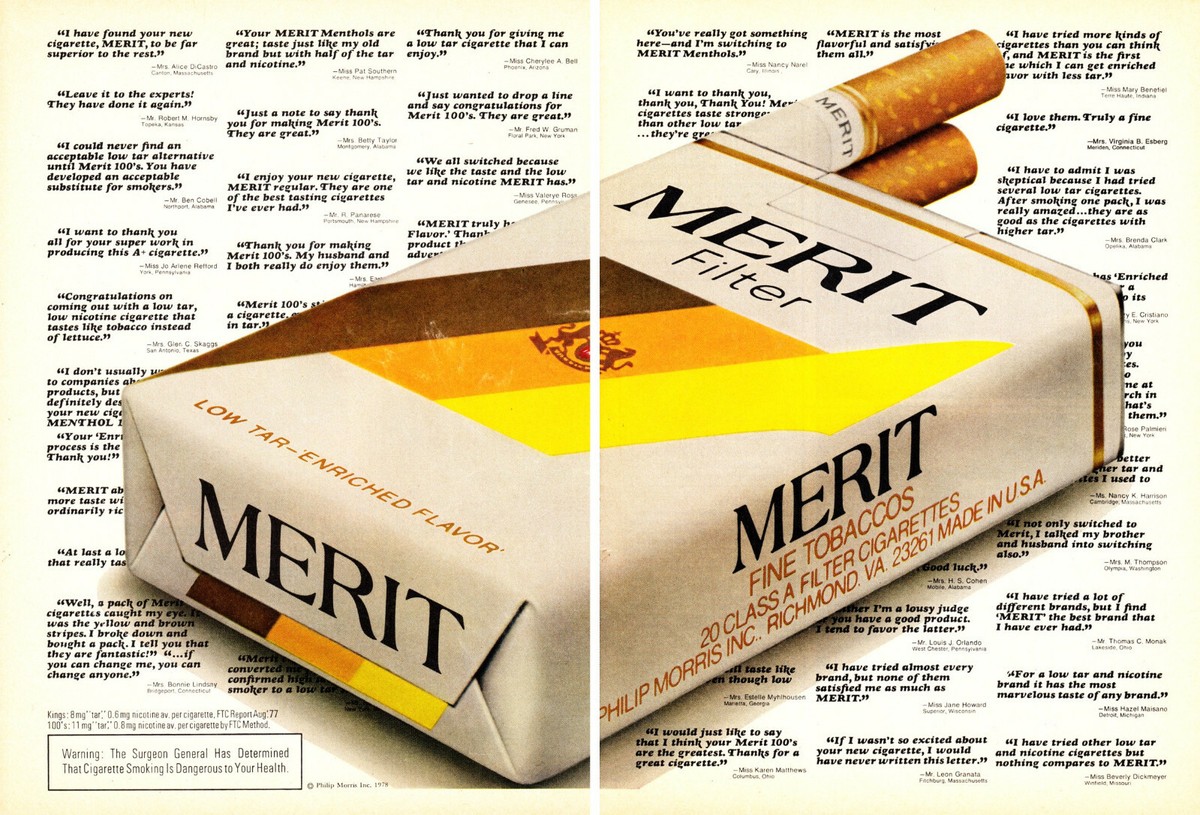 merit cigarettes where to buy MERIT CIGARETTE 2PG AD #4 RARE 1978 VINTAGE OUT OF PRINT