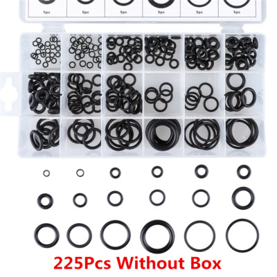 225 Pcs Universal Rubber O-Ring Assortment Set Gasket Automotive Seal SAE Kit US