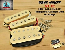 G.M. All II's HSS Set 8.2k Bridge, 5.6k N, 5.7k Middle Cream Alnico 2