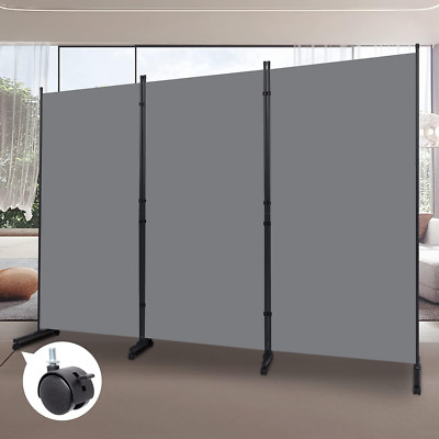 Room Divider Folding Privacy Screens with Wheels, 6FT Tall Divider for Room Sepa