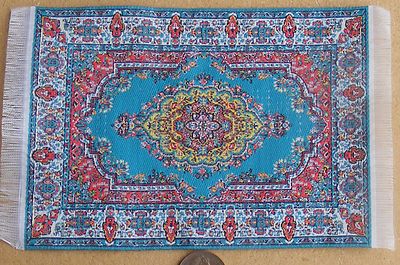 Puppenhaus Türkischer Teppich 10 cm x 15,5 cm Webteppich Maßstab 1:12 P19s tumdee