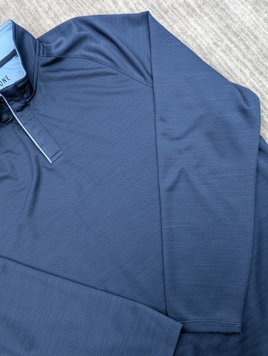 Rhone Clubhouse 1/4 Snap Golf Pullover Men's 2XL Blue Wicking Long Sleeve - Picture 5 of 15