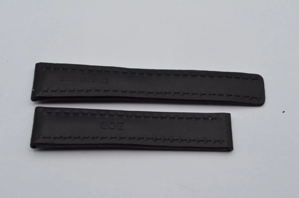Pulsera de cuero Bob 20 mm 20-18 para cierre plegable negra Foto 2 de 2