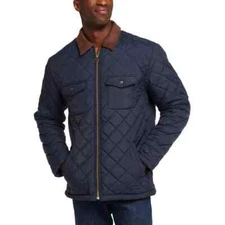 Weatherproof Vintage Men’s Flannel Lined Quilted Barn Jacket Blue, XL Xtra Large