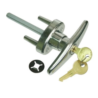 Garage Door Lock T-Handle with 2 Keys includes Mounting hardware 
