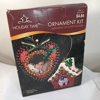 NEW Vintage Holiday Time ornament kit Memories of Heart & Home sequins Christmas