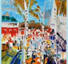 ORIGINAL Oil Painting Italy ORIGINAL Art Cityscape Painting City Impasto Texture