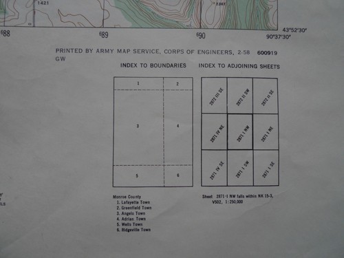 ARMY MAP SERVICE CORPS OF ENGINEERS CAMP McCOY TUNNEL CITY 1:25000 SET OF 5 MAPS - Picture 5 of 11