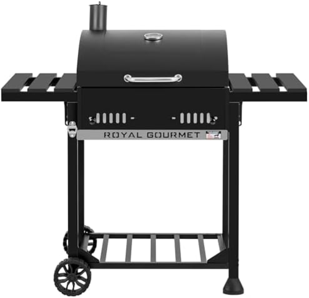 Royal Gourmet Barbecue a carbonella con ripiani laterali pieghevoli, griglia con