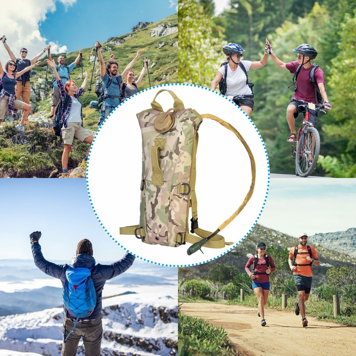 IMountek 3L Hydration Backpack - Water Bladder Bag For Hiking, Camping, Cycling