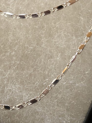925 Silver Chain Curb Flat Necklace w/ Lobster Lock Women Fashion Jewelry 28" - 第 3/3 張圖片