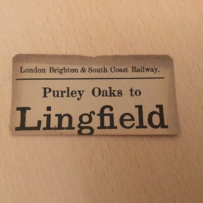 L,B,S,C,R,Gepäck. Etikett, ( Purley. Eichen.  To.  Lingfield, )