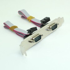 20x Dual DB9 RS232 Com Port 2 Serial Ports Cable With Standard Bracket
