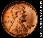 1937-S Lincoln Cent- Red- Choice Gem Brilliant Uncirculated++++ Luster #J7498