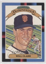 1988 Donruss Diamond Kings Will Clark (Solid Blue Upper Left Corner) #21 9fz