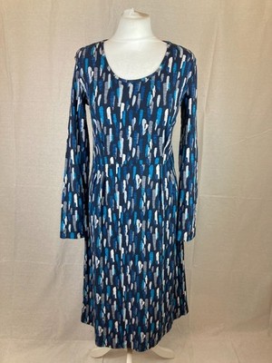 Capri Clothing - Women's UK Size 10 Blue Abstract 100% Cotton Dress - BNWT