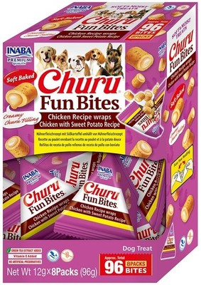 INABA Dog Churu Fun Bites Chicken with Sweet Potato weiche Hundeleckerlis 8x12g