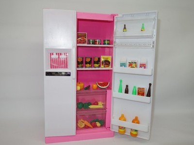 Gloria Refrigerator Play Set for 11.5 Inch Fashion Dolls, Pink and White, Plasti