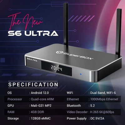SuperBox S6 Ultra TV BOX Speech Control Free Ship Ship Same Day