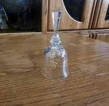Vintage Crystal Glass Treble Clef Dinner Bell Clear 