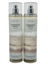 2 BATH  BODY WORKS Sunwashed Santal FINE FRAGRANCE MIST BODY SPRAY 8 FL OZ NEW