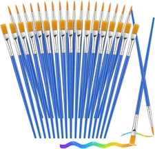 88PCS Small Paint Brushes - Flat & Round Nylon Brushes for Acrylic, Oil, Waterco