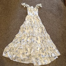 Altar'd State Women s Nicole Maxi Dress Ivory Blue Xxs Nwt 148