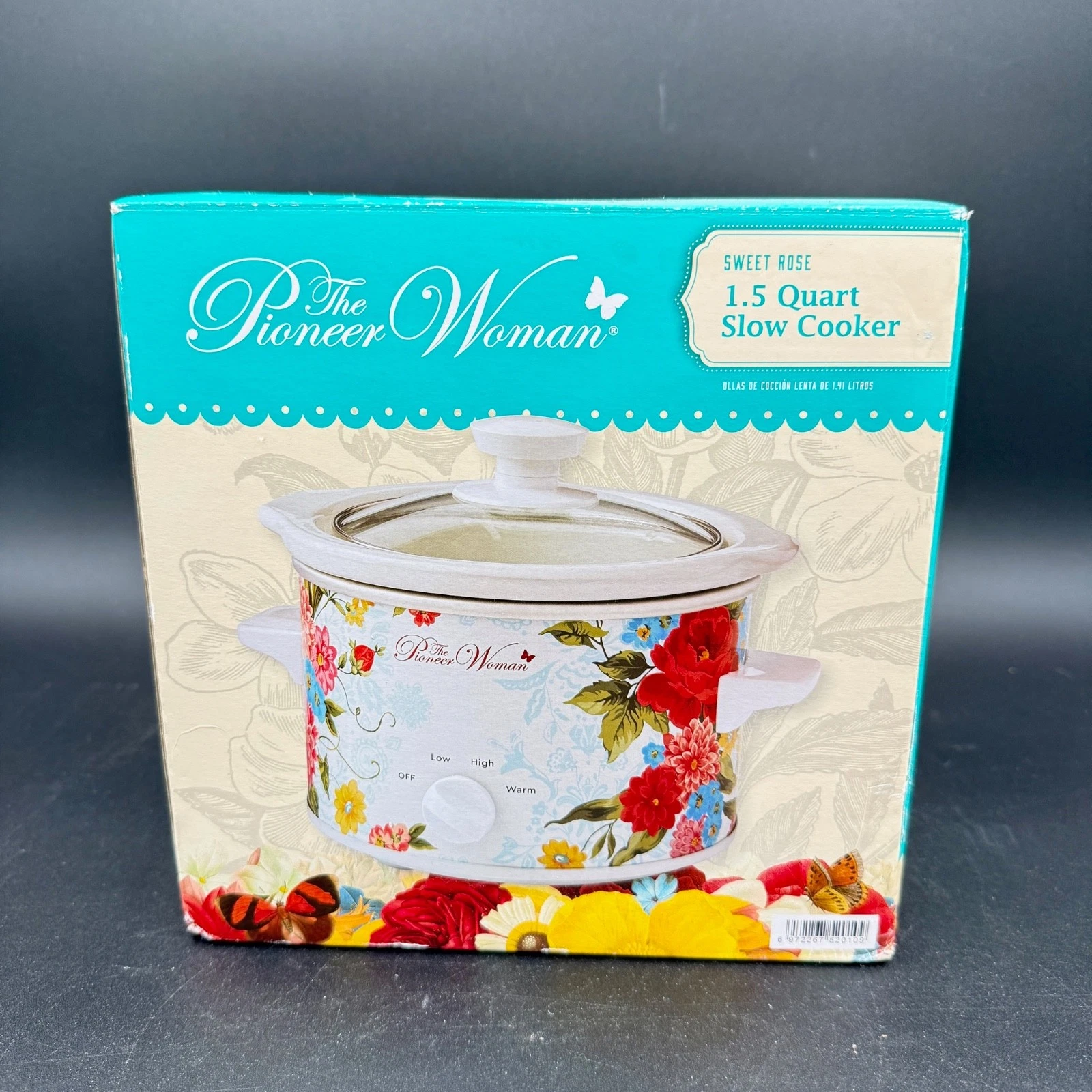 The Pioneer Woman Sweet Rose 1.5 Quart Slow Cooker Floral Crock Pot New In Box
