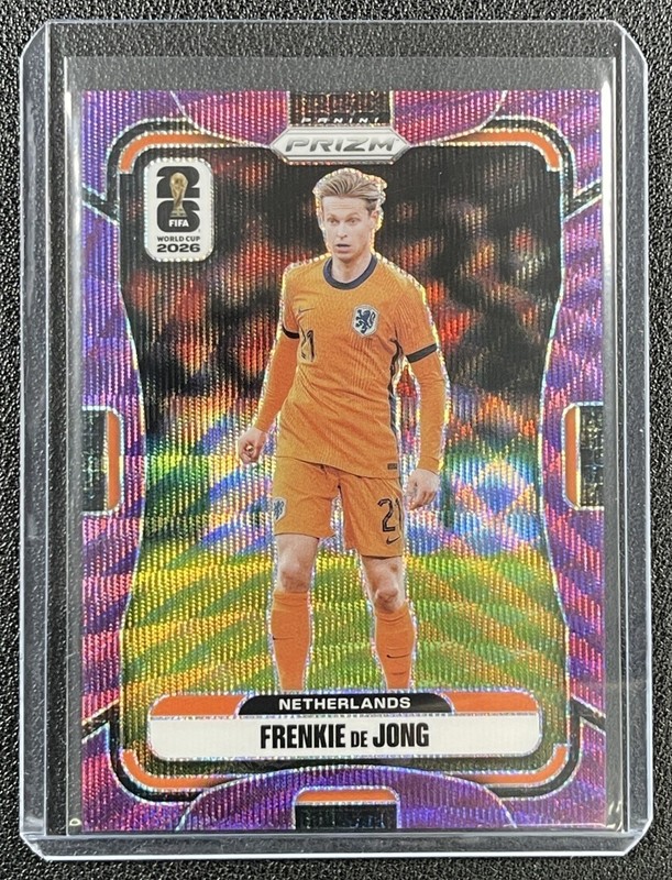 FRENKIE DE JONG 2026 PANINI PRIZM WORLD CUP #311 PURPLE WAVE 47/95 NETHERLANDS