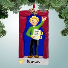 Personalized Actor on Stage - Male Blonde Ornament - School Musical